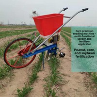 Semoir multifonctionnel pour soja, maïs, blé, arachide, millet, sésame, à entraînement par chaîne, type poussé à la main, garantie 4 ans
