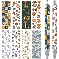 Feuille d'autocollants personnalisés UV DTF imperméables à motifs pour la décoration de tasses, stylos et bouteilles à surface incurvée