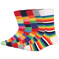 Chaussettes fantaisie pour hommes 2026 – Chaussettes rayées colorées en coton uni pour affaires et décontracté