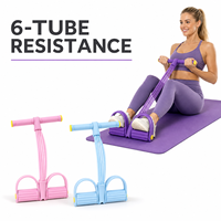 Repose-pieds épaissis, bande de résistance à 6 tubes en TPE avec logo personnalisé, pour les exercices de curls abdominaux et de press à jambes