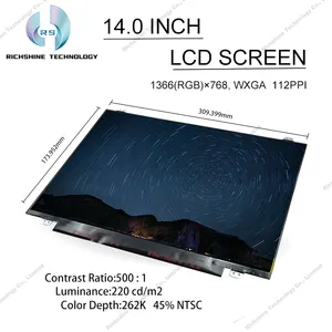 Preço de fábrica HD 14.0 "slim eDP 30 pinos lcd tela painéis exibir B140XTN02.D substituição laptop tela