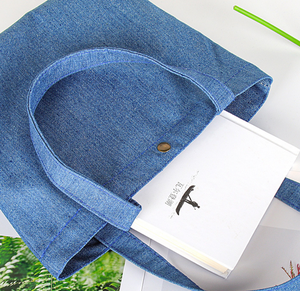 Eco Reciclado Moda Denim Bolsas DE LA COMPRA Tela Comestibles Jean Tote <span class=keywords><strong>Shopper</strong></span> Bolsas Denim Tote <span class=keywords><strong>Bag</strong></span> - Product Image 5