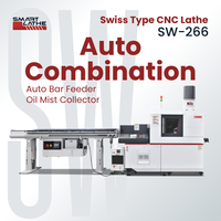 Tour CNC de type suisse à 2 broches et 5 axes avec double broche pour accessoires d'électroménager