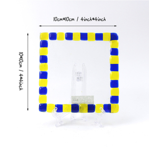 Modern Decor Square Checkered Coaster Glass Drink Coasters for Table, <b>Kitchen</b> <b>Accessories</b> - Product Image 5