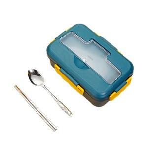 Boîte à bento multi-compartiments grande capacité avec couverts en acier inoxydable, compatible micro-ondes, pour enfants et adultes - Product Image 5