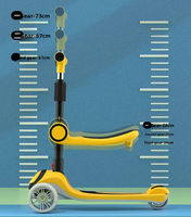 Trottinette pour enfants avec roues et plateau lumineux, trottinette à 3 roues pour tout-petits filles garçons, trottinette pour enfants