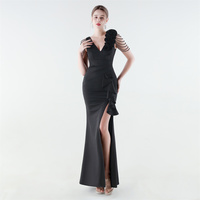 33886-S #   Nouvelle robe sirène à fleurs en perles à une épaule 3D pour banquet, robe pour femme corpulente, robe grande taille, super taille