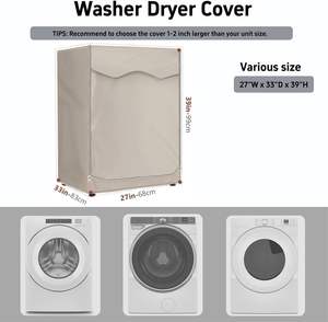 Housse de protection pour <span class=keywords><strong>lave</strong></span>-<span class=keywords><strong>linge</strong></span> et sèche-<span class=keywords><strong>linge</strong></span> à chargement frontal en tissu Oxford, avec fermeture éclair - Product Image 2