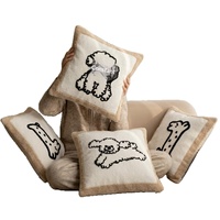 Coussin lombaire pour chat et chien de style médiéval, inspiré d'Instagram, design mignon sur le thème des animaux, en polyester, rembourrage en coton 7D haute élasticité