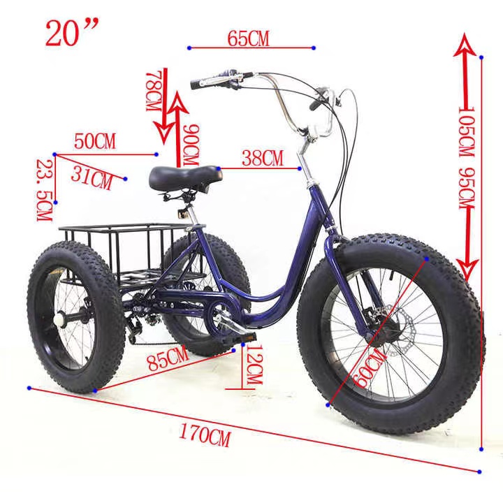 ChinaTricycle Толстая шина задняя корзина 7 скоростей для взрослых или старых людей экологически чистый материал.