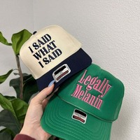 Topi Baseball katun Unisex, Topi Snapback katun setengah mahkota tidak terstruktur 5 Panel grosir hitam polos