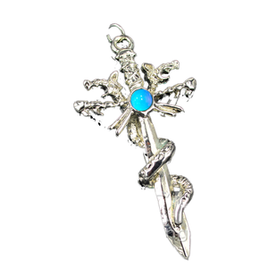 Philcha Thời Trang Hợp Kim Kẽm Đổi Màu Đôi Rồng Thanh Kiếm Tâm Trạng Vòng Cổ Dây Đen Đảng Tặng Trẻ Em Unisex - Product Image 1