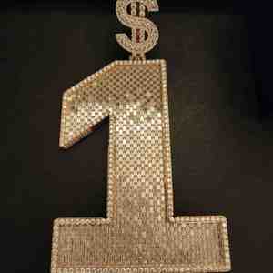 จี้ฮิปฮอปสแตนเลสสตีลรูปเครื่องหมายดอลลาร์ ประดับเพชรโมอิสซาไนต์ 260 กะรัต ดีไซน์หรูหรา สำหรับทุกเพศ - Product Image 6