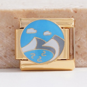 Pulsera de dijes italianos INS populares, de acero inoxidable que no se deslustra, chapada en oro de 18 quilates, con dije de la Estatua de la Libertad - Product Image 6