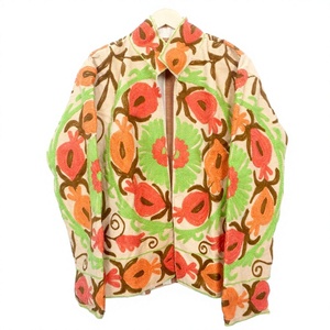A2ZCraftBazar Manteau d'hiver pour femme fait main, brodé, en cotrise non tissé, respirant, séchage rapide, longueur normale, col mandarin - Product Image 1
