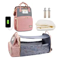 Anti-theft Diaper Bed Backpack, USB Baby Bag