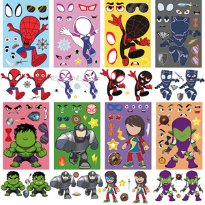 Autocollants adhésifs imprimés UV Marvel <span class=keywords><strong>Spider</strong></span>-<span class=keywords><strong>Man</strong></span> Hulk, autocollants mignons de dessins animés pour anniversaire, autocollants créatifs personnalisés pour garçons, autocollants créatifs pour enfants - Product Image 2
