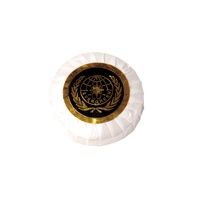 Savonnette personnalisée pour hôtel, petite, ronde, biologique, 20g, parfum naturel, emballée dans du carton, logo personnalisé