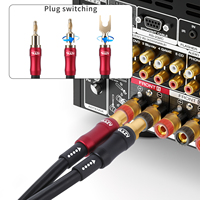 Câble audio audiophile RASANTEK Stock HIFI - Prise banane empilable de 4 mm vers prise jack OCC argenté à haute conductivité et faible perte