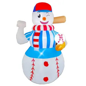 6FT Baseball Schneemann Dekorationen Aufblasbare Weihnachten Weihnachten Outdoor Indoor Light Up Blow Up