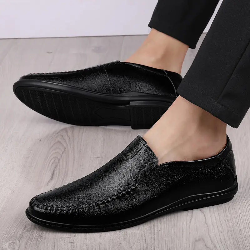 Classic Luxury Branded Top Quality Men's Oxford Autumn Winter Slip-on Loafers Genuine Leather Dress Shoes