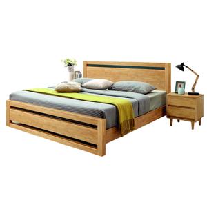 Meubles de chambre à coucher modernes et simples de style nordique, lits en bois, cadre de lit - Product Image 1