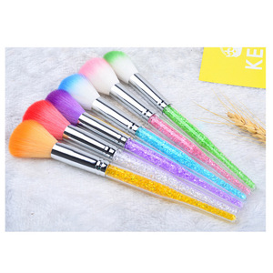 Brosse à poussière pour ongles avec manche diamanté, 6 couleurs, brosse de nettoyage individuelle pour manucure, pour l'élimination de la poudre d'art des ongles - Product Image 5