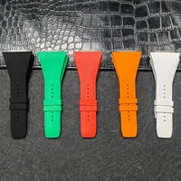 Bracelet de montre personnalisé en fluororubber, bracelet large à extrémités étroites, bracelet en alliage de titane, bracelet mat