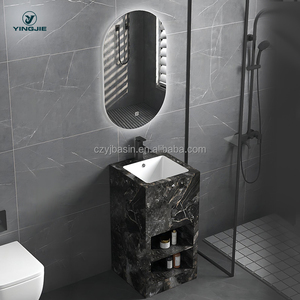 <span class=keywords><strong>Colonne</strong></span> en pierre frittée sur pied, lavabo en céramique intégré sans joint, meuble <span class=keywords><strong>de</strong></span> <span class=keywords><strong>salle</strong></span> <span class=keywords><strong>de</strong></span> <span class=keywords><strong>bain</strong></span> personnalisé - Product Image 4
