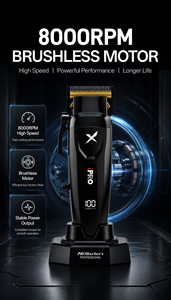 IPRO S8169 - Cortadora de Pelo Profesional para Uso Doméstico <span class=keywords><strong>y</strong></span> en Salón de Belleza, con Motor sin Escobillas de Alta Potencia de 8000 RPM, Funciona con Batería - Product Image 2
