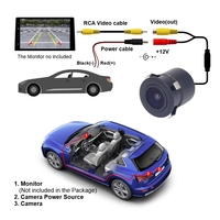 Suministro directo de fábrica Visión nocturna 12V Gran angular Cámara de visión trasera de coche Hd Cámara de respaldo de coche impermeable Cámara de marcha atrás de coche