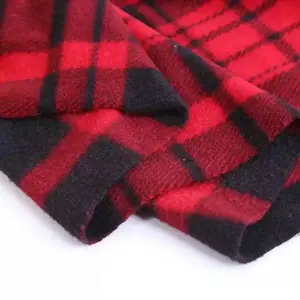 gestrickt zweiseitig pinsel und eine seite anti-vlies rot und schwarz kariert gedruckter mikro polar vliesstoff - Product Image 4
