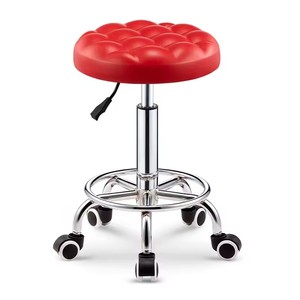 Taburete Rodante Acolchado Vintage - Altura Ajustable, Ruedas Suaves, Eleva la Atmósfera de tu Salón o <span class=keywords><strong>Bar</strong></span> en Casa. - Product Image 1