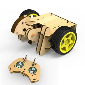 STEM 3D Wooden Puzzle Battle Bots Remote Controlled Toy DIY Electric Motor Science Kit Educational Gift Toys