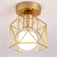 Plafonnier LED moderne en fer forgé doré pour hall d'entrée, petit luminaire d'intérieur, lampes de plafond pour la maison