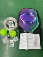 Ensemble de pickleball lumineux à LED comprenant 2 raquettes, 2 balles et 1 bande LED pour les sports de pickleball en extérieur la nuit