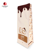 Emballage de café sec, noix, riz, noix de coco, sucre en poudre, sac personnalisé à fond plat en plastique à fond carré pour aliments, sac thermoscellé à la mode