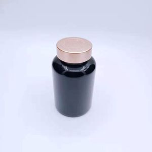 Food Grade Black 300cc 10.5oz Pet Private Label Capsule Hotel Container Pill Bottle Plastic Canister