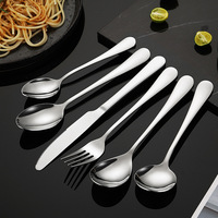 Ensemble de couverts modernes avec logo personnalisé, couteaux à dîner, cuillères et fourchettes, acier inoxydable 18/0, pour restaurant et hôtel