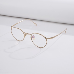 Monture de lunettes ronde en titane pur, design japonais classique, bord fin, légère, pour verres correcteurs de haute puissance - Product Image 6