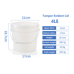 Fabricante venta <span class=keywords><strong>etiqueta</strong></span> personalizada 4 litros cubo de plástico 4L Cubo de pintura química estilo americano <span class=keywords><strong>1</strong></span> galón Cubo de pintura plástica - Product Image 3