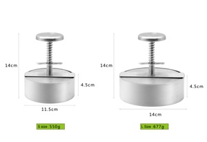 Mini presse à hamburgers manuelle, moule à viande en acier inoxydable de qualité alimentaire, presse à smash burger pour viande, barbecue, cuisine maison - Product Image 3