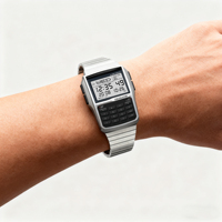 Top Luxus Edelstahl-Legierung Sportuhr Multifunktionale Taschenrechner-Herrenuhr LED Digitaluhr