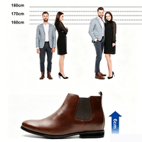 Bottes habillées en cuir pour hommes sur mesure, hauteur accrue de 6 cm, vente en gros, bottes de ville formelles pour hommes