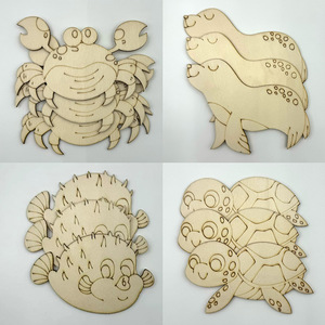 KingWin – découpes artisanales en bois de dauphin, 15cm, pour enfants, décoration à peindre soi-même, animaux marins, copeaux de bois pour projets artistiques faits à la main - Product Image 5