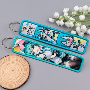 พวงกุญแจปักลายสองด้านรูปสาวน้อยน่ารัก 2 แบบ สำหรับตกแต่งบัตรนักเรียน - Product Image 2