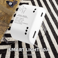 Interrupteur d'éclairage à commande à distance WIFI Tuya Smart Home System 10A AC/DC 7V-32V avec verrouillage automatique, interverrouillage, contact sec