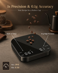 New Large Display OEM <b>Electronic</b> Coffee Scale with <b>Timer</b> Function Portable Digital Coffee Weight Scale - Product Image 2