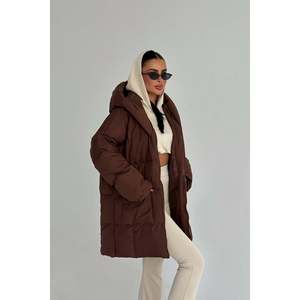 Blouson matelassé marron automne-hiver style bomber avec logo personnalisé, léger, doublure en spandex, nylon, cuir, polyester, coton - Product Image 2