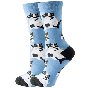 Chaussettes fantaisie amusantes et mignonnes en gros, motifs animaux et aliments, personnalisées, colorées, en coton, OEM, unisexes, confortables et joyeuses - Product Image 2